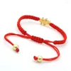 Braccialetti di fascino adorabili bambine in acciaio inossidabile per donne augurano una buona fortuna di amicizia bracciale rossa.