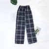 Women's Sleepwear Home Trousers Women Aesthetic Pajamas Straight Leg Pants Plaid Set Guinea Pig Vintage Sleep Clothes For Girls