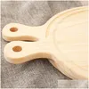 Rolling Pins Pastry Boards Wooden Pizza Board Round With Hand Baking Tray Stone Cutting Platter Cake Bakeware Tools Lx0834 Drop Deli Dhoeq