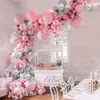 Andere Event -Party liefert Pink Ballon Arch Kit diy Geburtstagdekoration Mädchen Frau Garland Konfetti Silber Metal Hochzeit Taufe Jubiläum 230821