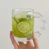 Becher Koreanisch kandierter Haws rotierende Griff Glas Perlen transparent Kaffeetasse Frühstücks Becher Dekoration farblos