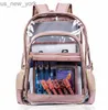 Totes PVC Transparent Rucksacktasche Modes wasserdichte Schultaschen Jelly Travel Beach Bad Kit Tasche für Männer Rucksack HKD230822