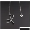 Pendentif Colliers Mode Bijoux Médicaux Alliage Je T'aime Collier Coeur Stéthoscope Pour Infirmière Médecin Cadeau En Gros Gsw34 Drop Del Otfcd