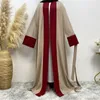 Etnische kleding bescheiden open voorkant Kaftan Dubai Abaya Turkije Kimono Cardigan Robe moslim tuniekjurk Ramadan Abayas voor vrouwen islamitisch