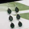 dangle earrings hermosa驚くべき涙滴輝くgreentopaz for women 3インチA822