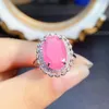 Anelli a grappolo 925 anello di fidanzamento opale rosa in argento sterling Anello di fuoco naturale Fire Anniversary for Women Gift