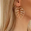 Hollow Monstera Leaf Dangle Earrings Women Ethnic Pineapple Brincos Statement Holiday Jewelry Gifts Lovely Flamingos earring290c