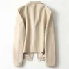 Womens Leather Fucice Women Casual Office Blazer Guida Guida Giacca Spring Autum Real Sheepskin Female Slip Slim Lady Paterwear 230822