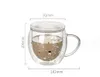 The latest 12.2OZ double -layer glass Christmas coffee mug, many styles choose, support customization of any logo