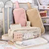 Learning Toys Pencil Case Stationery Estojo Bags For Girls Big Transparency Kawaii Pencilcases Multifunctional Cases