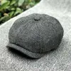 Newsboy Cap Wool Tweed Octagonal Cap For Men Grey Brown Gatsby Hat Berets Hat Cabbies Headpiece Beret Hats NZ108304Q