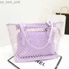 Totes Bolso grande de verano para mujer, versión coreana del nuevo punto de onda fresca, transparente, portátil, con gelatina de hombro incluida, bolso de playa de PVC HKD230823