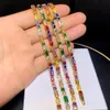 Braccialetti di fascino gambe smalto arcobaleno geometrico a vari modelli a forma di zirconia cubica