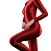 Women Socks Miepu 2004 Round Shiny Smooth Silky Long-Sleeved Trousers Double-Headed Zipper Long Jumpsuit