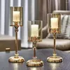 Candle Holders Table Stand Candlestick Light Luxury Tealight Base Glass Retro Style Home Decoration Dinner Decor
