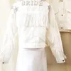 Womens Jackets Denim Jacket With Stars White Fringe Pearl Personalized Bride Custom MrsJean Wifey Wedding Coats Tops 230826