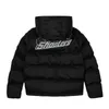 Trapstar London Shooters pufferjack met capuchon - zwart / reflecterend geborduurd thermische hoodie heren winterjas tops YT1184