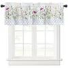 Curtain Blue Morocco Spring Flower Wildflower White Short Curtains Kitchen Cafe Wine Cabinet Door Window Small Home Decor