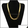 Kedjor 10 mm bred orm benkedja gul guld fylld män uttalande sillbens halsband 60 cm 2072 Q2 droppleverans smycken halsband otomx