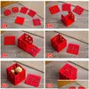 Geschenkwikkeling Chinese stijl Vintage Nieuwheid Rood Square Wooden Love Candy Boxes Party Sugar Supply LX0434 Drop Delivery Home Garden Dh2rd