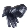 Fem fingrarhandskar som kör mäns lyxiga PU Winter Autumn Körning Keep Warm Gloves Cashmere Tactical Gloves Leather Black Outdoor Sports 230822