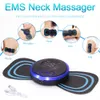 Massageando travesseiros de pescoço EMS massageiro elétrico Massageiro eletrônico Patch de massagem cervical 8 vértebra para aliviar Cuidados de saúde de fadiga 230821
