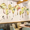 Adesivi da parete adesivi lanterna in stile cinese per soggiorno decorazione fiori uccelli uccelli adolescenti ragazze decorazioni camera da letto poster