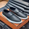 2023 Luxury Designer Men Casual Shoes Loafer Game Slip-On Sneaker Canvas och Calfskin Sliver Buckle Outdoor Flat Comfort Loafers Round Toe