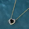 Chains Fashion Tiny Sweet Heart Black Color Zircon Chain Necklaces For Women Gold Necklace Jewelry Wedding Confession Gift