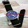 1858 Japan Quartz Chronogrph Mens Watch roestvrijstalen kast stof nylon riem stopwatch blauwe wijzerplaat heren nieuwe polshorloge u0114086270m