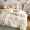 Bedding Sets Luxush Plexomh Bedding Set Set Faux Fur Fluffy Toupet Tampa com Zipper Fechamento Ultra Soft Crystal Velvet Filas de lençóis 230821