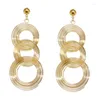 Boucles d'oreilles pendantes déclaration en alliage de mode pour les femmes Bijoux multicouche cercle rond gland longue goutte Bijoux de fête de mariage