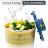 Cestas de armazenamento salada elétrica giratória de alface secador vegetal USB Fruta de secagem rápida recarregável com tigela