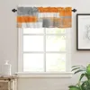 Curtain Oil Painting Abstract Geometric Orange Gray Short Curtains Kitchen Cafe Wine Cabinet Door Window Small Home Decor