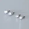 Orecchini per borchie 925 Sterling in argento sterling chiaro