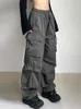 Spodnie damskie capris y2k kobiety streetwear technologiczny ładunek Koreański harajuku swobodny spadochron dla mężczyzn menpants szerokie joggery nogi spodnie ubrania 230821