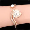 Wristwatches Women's Watches Bracelet Easy To Read Dial Alloy Band Elegant Wristwatch Wonderful Gift For Women H9