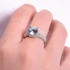 Cluster ringen Gem's Ballet Luxury 2.0ct 8mm EF kleur Moissanite Ring voor vrouwen bruiloft 925 Sterling Silver Classic 3 Bandset