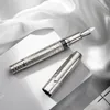 噴水ペンHongdian 100 Effmlong Knife nib Piston Fountain Pen Beautiful Metal Engraving Lighting Gift Pen 230821