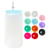 Entrepôt aux États-Unis, vente en gros, couvercle en plastique de remplacement coloré sans BPA, couvercle en acrylique pp pour canette en verre de 16 oz, matériau anti-éclaboussures, couvercle résistant aux éclaboussures pour tasse droite