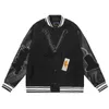 Jackets masculinos Men Jackets Designer Leather Sleeves Varsity Baseball Casat 01 J230822