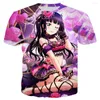 Herr t-skjortor älskar live t-shirts anime kawaii flickor 3d tryck streetwear män kvinnor avslappnad mode överdimensionerade skjorta barn tees toppar kläder