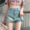 Summer Denim Short Skirt For Women Korean High Waist Slim Retro Design Personality Girl Outdoor