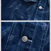 2023 Autumn Winter Men's Denim Jackets Stand Collar Single-breasted Embroidery Casual Slim Short Men's Coats JK23005