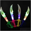 Party Favor Led Toys Electronic Light Knifation Simation Childrens Sword Colorf Flash Swords Gifts For Kids ZA5003 Drop Delivery Home Gard DHHRC