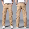 Calça masculina cargo homens combate swat exército algodão militar Muitos bolsos esticam calças de homem flexível casual 2840 230821