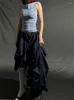 Scheroni di gonfie pmwrun Summer Women Irregular Gint a lunghezza del ginocchio Solido Colore Design Asteetic Abiti Chic Streetwear 2023