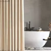Cortinas de ducha Cortina de ducha de lino grueso de lujo, cortinas de baño impermeables para bañera de baño, cubierta de baño grande con Metal R230829