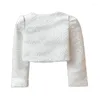 Jackets Boler Girls Lace Cardigan 3-9Y Girl Long Sleeve Jacket Wedding Dress Party White Pink Bolero Clothes Outerwear Coat