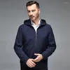 Vestes pour hommes printemps automne veste hommes hauts affaires décontracté chapeau détachable 2023 dans Outwears vêtements Casaco Masculino FCY4698